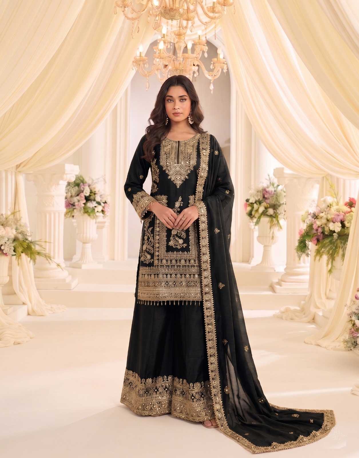 Chinon Sharara Salwar Suit