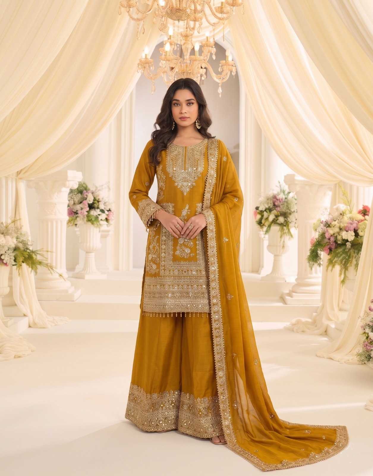 Chinon Sharara Salwar Suit