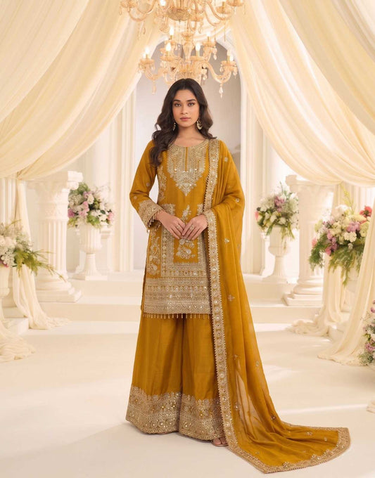 Chinon Sharara Salwar Suit
