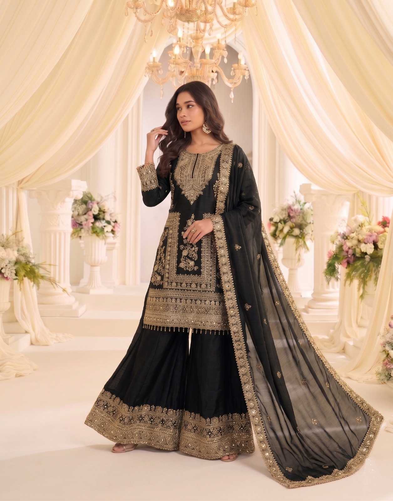 Chinon Sharara Salwar Suit