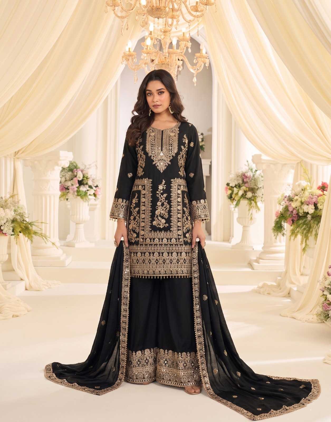 Chinon Sharara Salwar Suit
