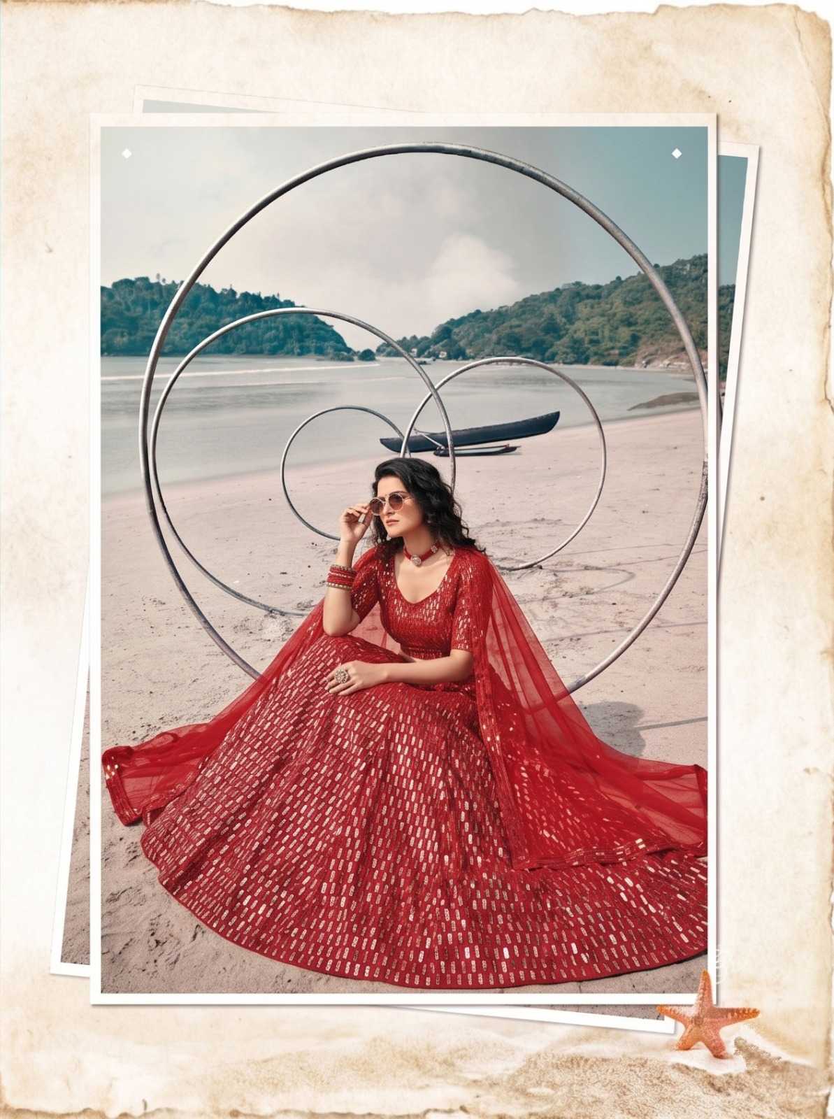 Butterfly Net Embroidered Lehenga