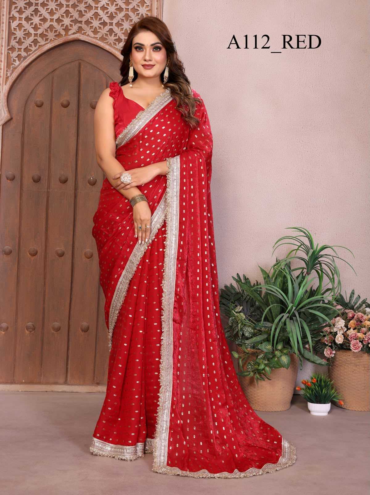Satin Silk Designer Saree in Green