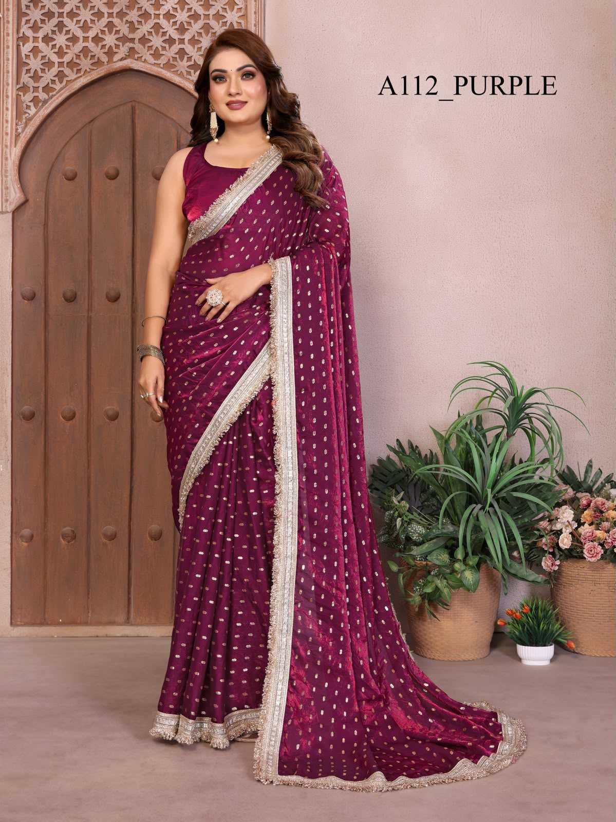 Satin Silk Designer Saree in Green