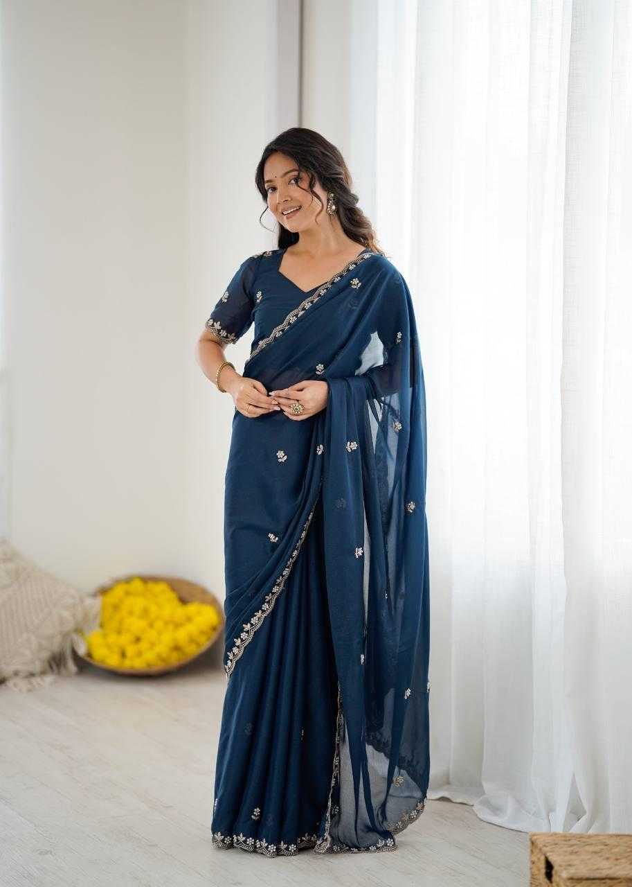 Georgette Designer Saree in Wine