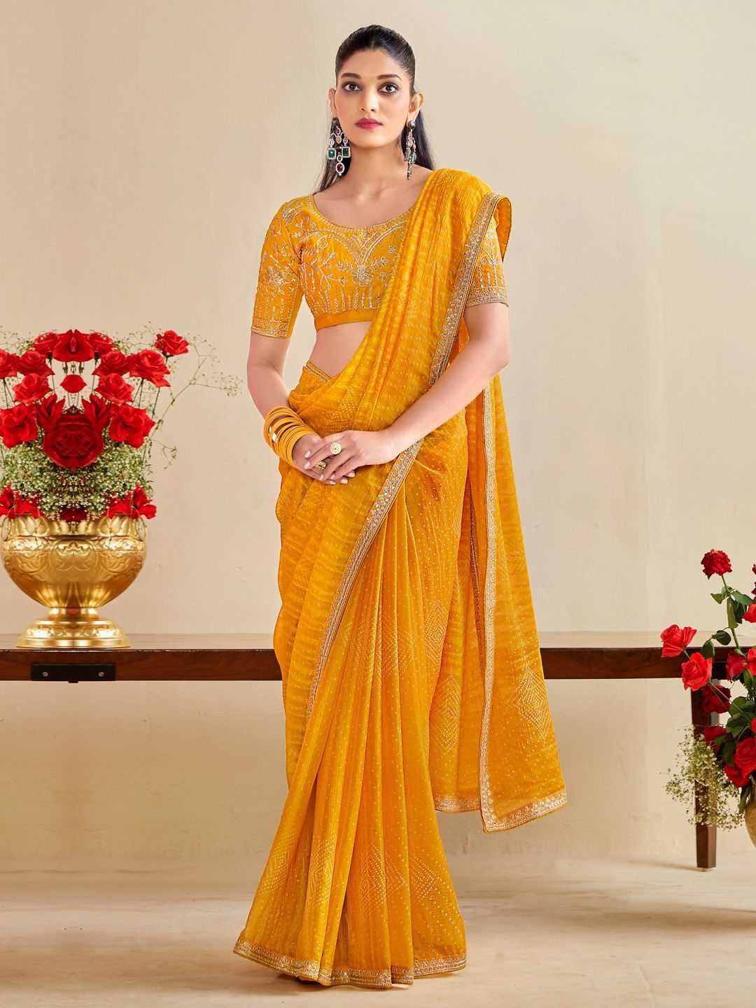 Chiffon Traditional Silk Saree