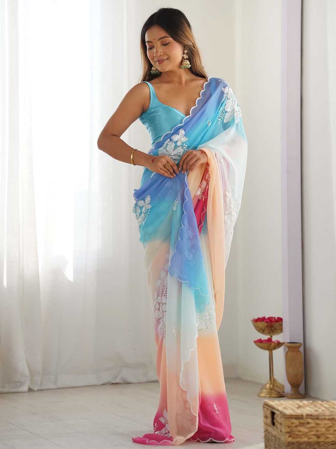 Georgette Designer Silk Saree