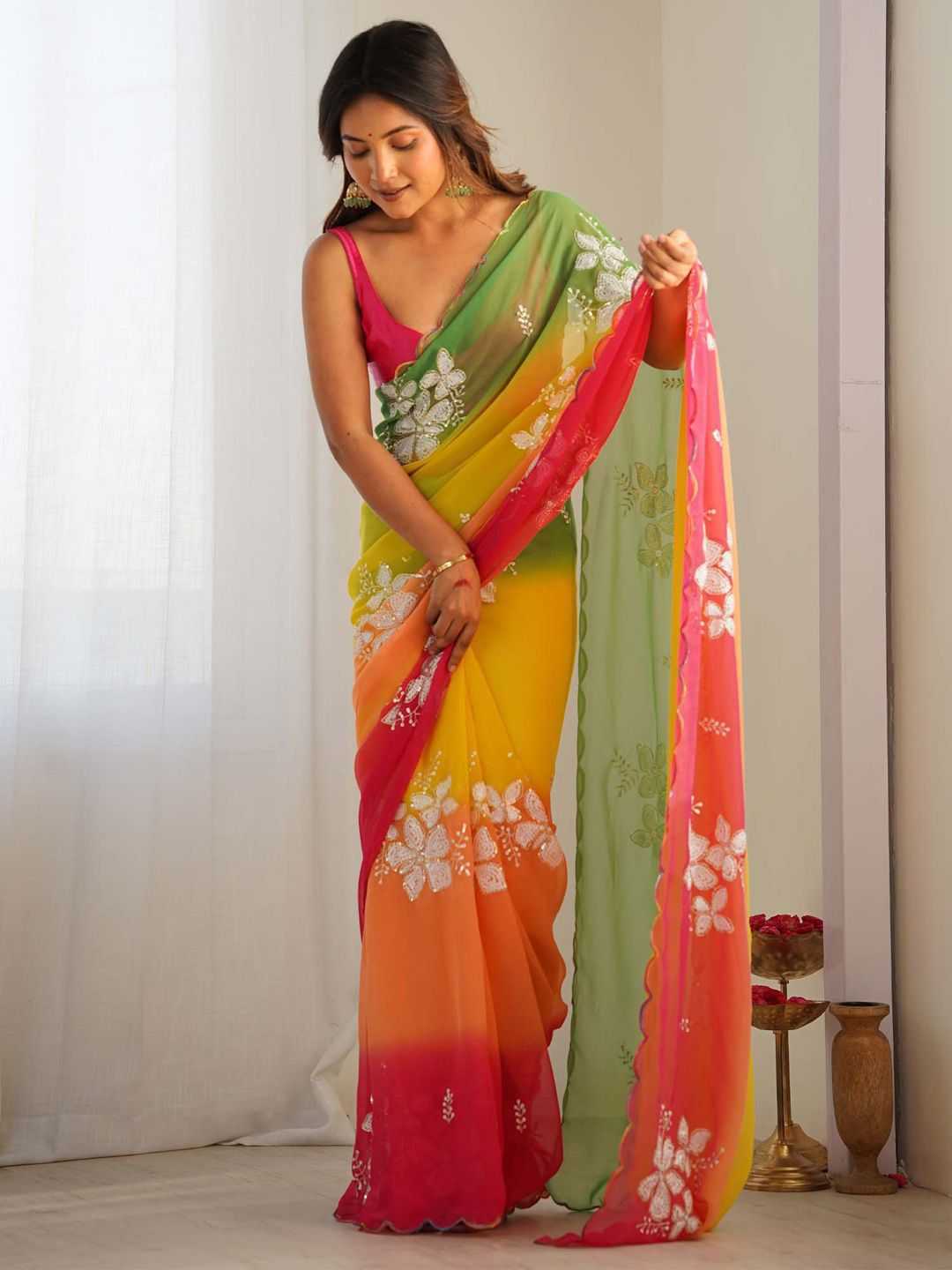 Georgette Designer Silk Saree