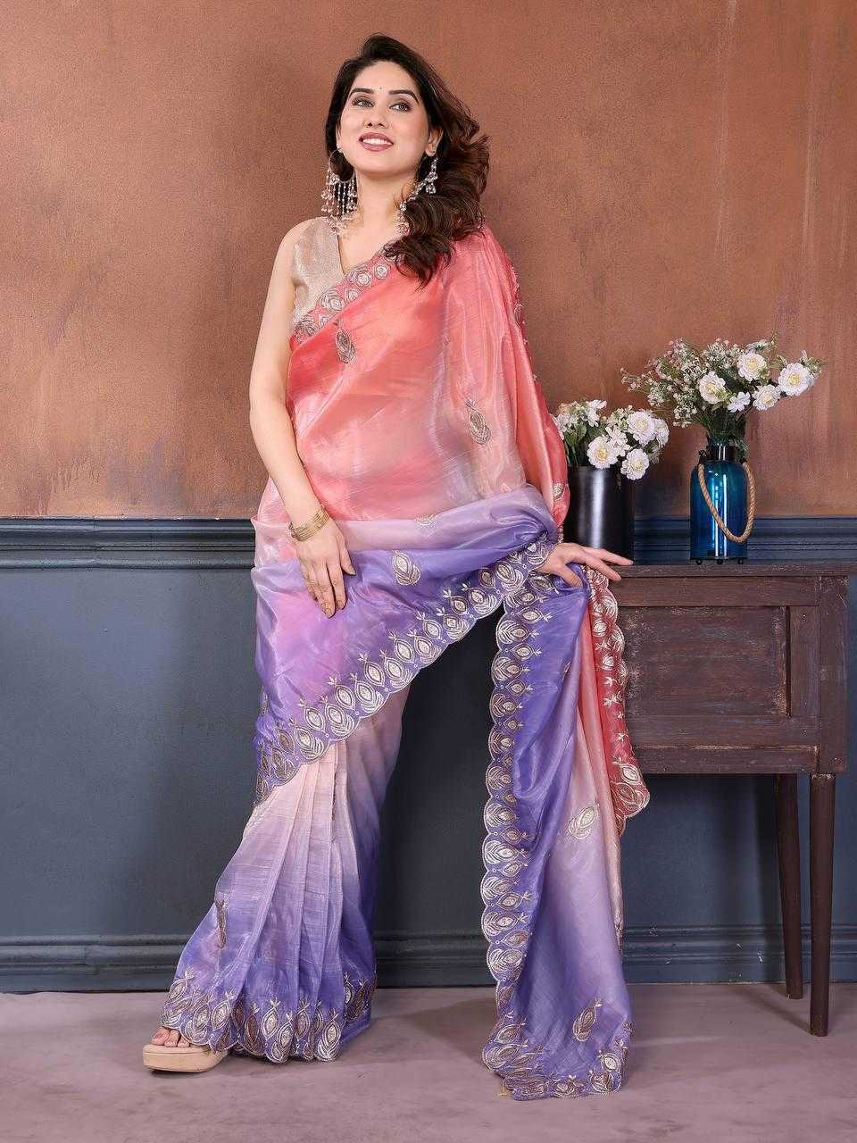 Soft Gold Crush Party Wear Silk