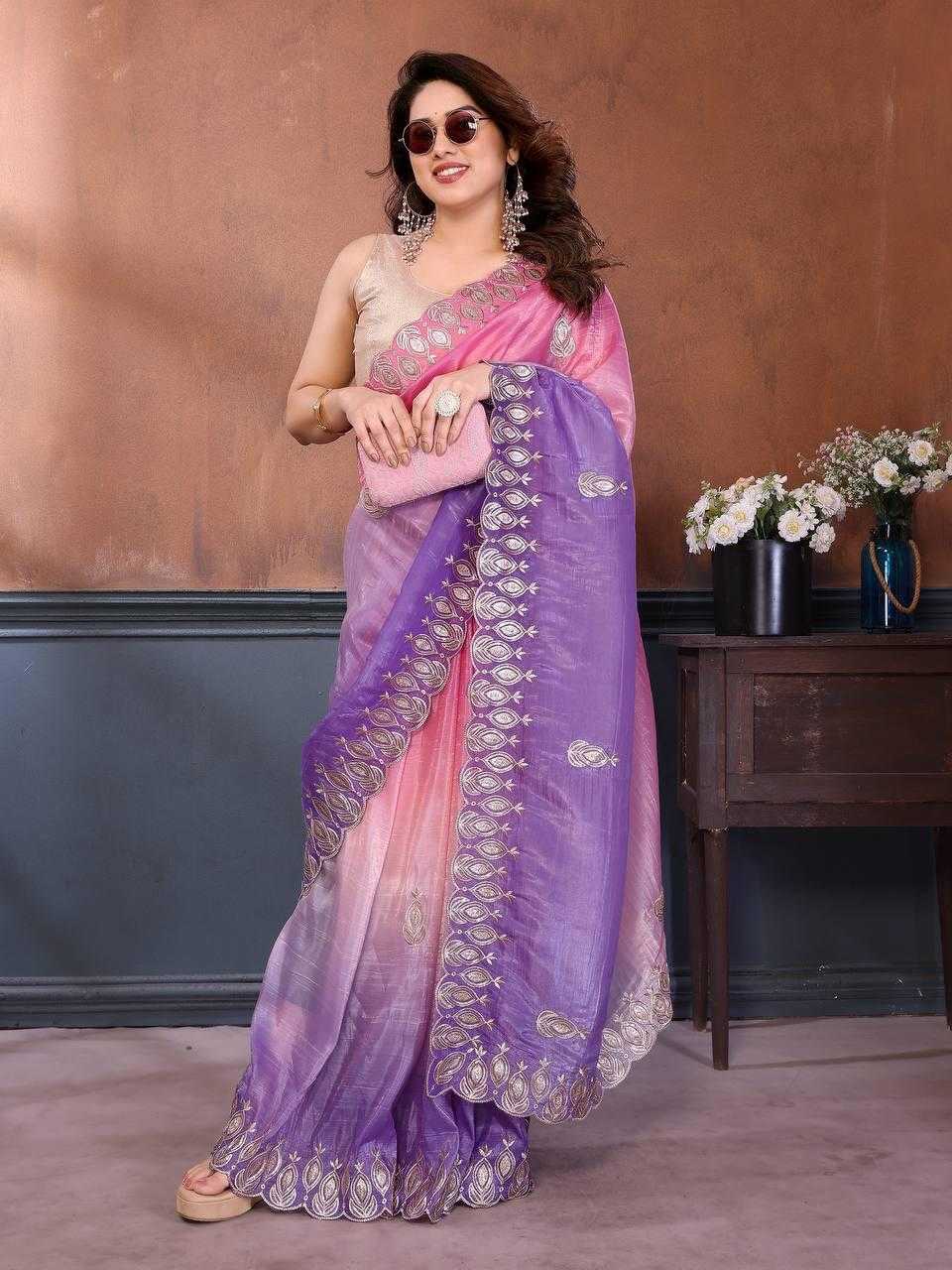 Soft Gold Crush Party Wear Silk