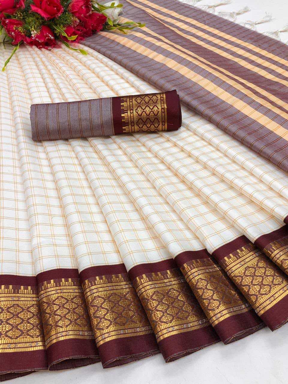 Covid Cotton Designer Saree