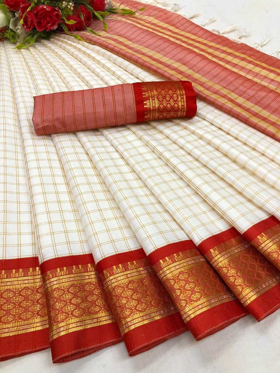 Covid Cotton Designer Saree