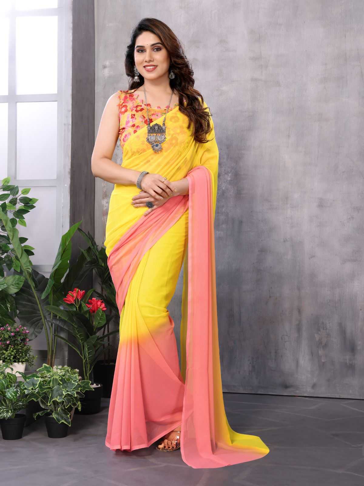 Georgette Printed Silk Saree