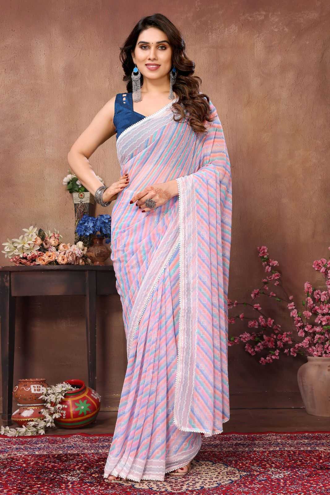 Georgette Printed Silk Saree