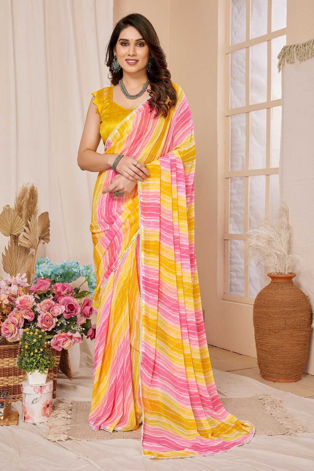 Georgette Printed Silk Saree