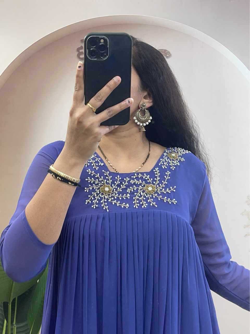 Faux Georgette Party Gown