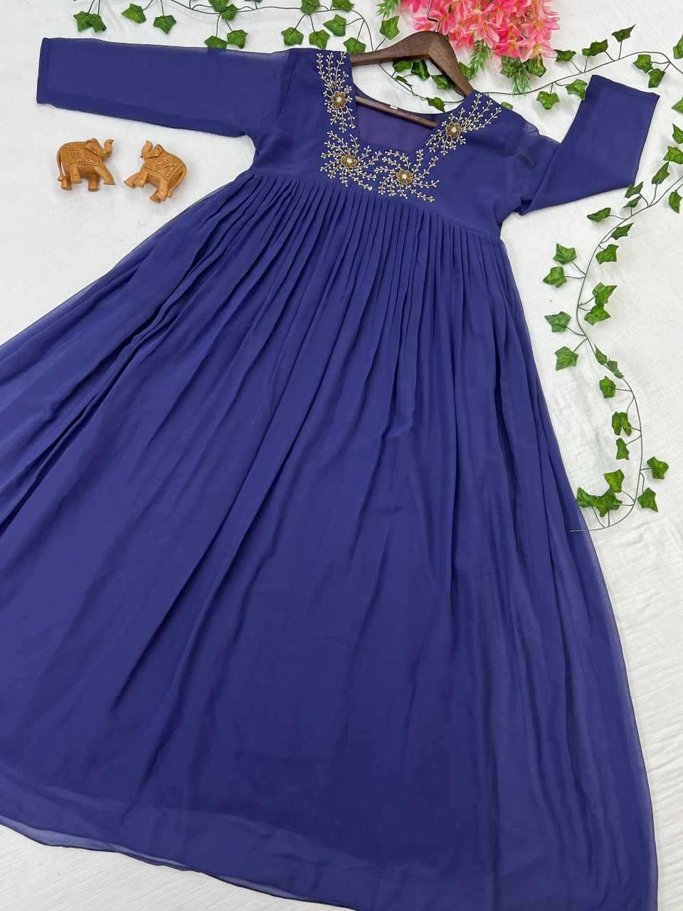 Faux Georgette Party Gown