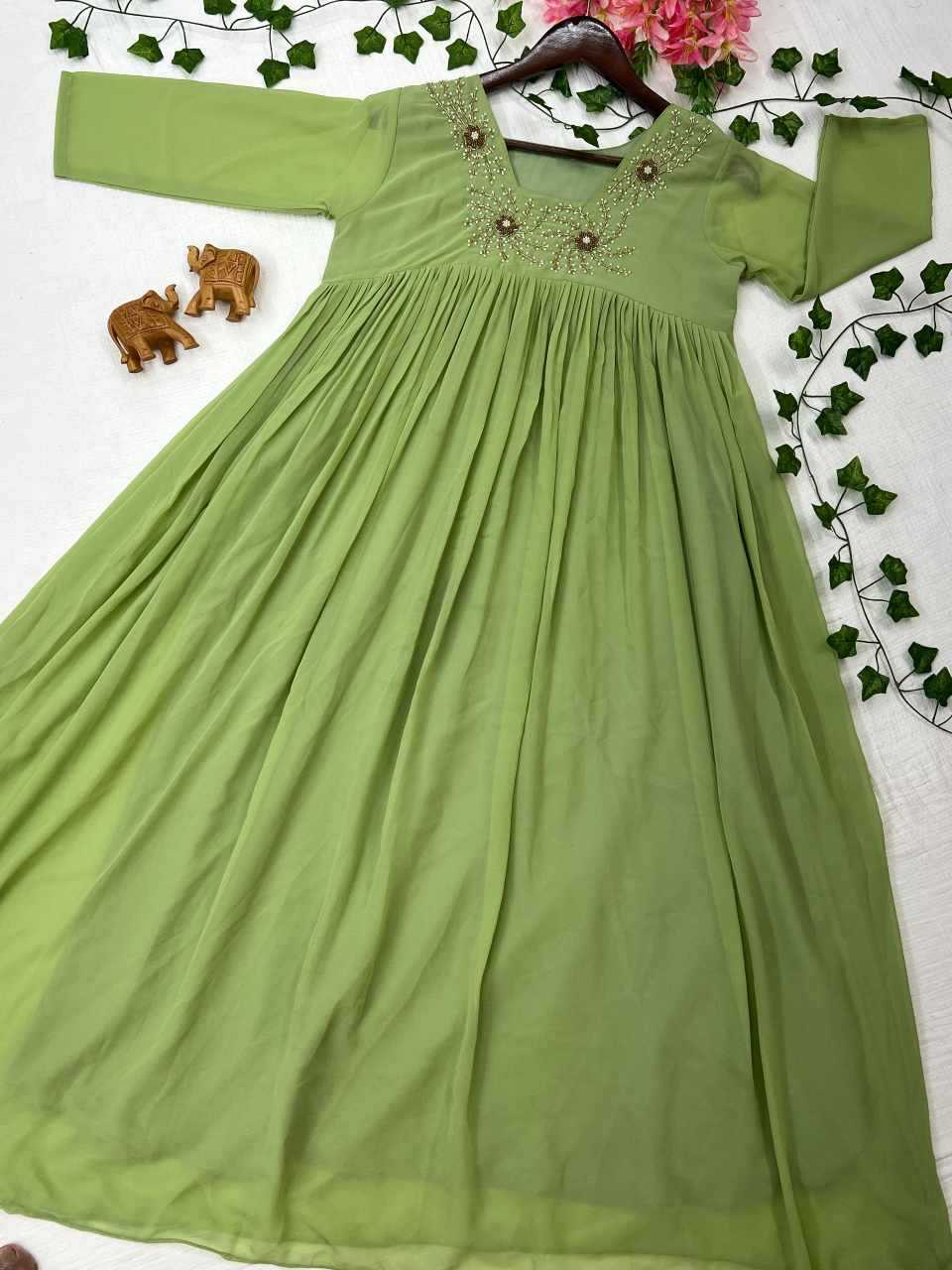 Faux Georgette Party Gown
