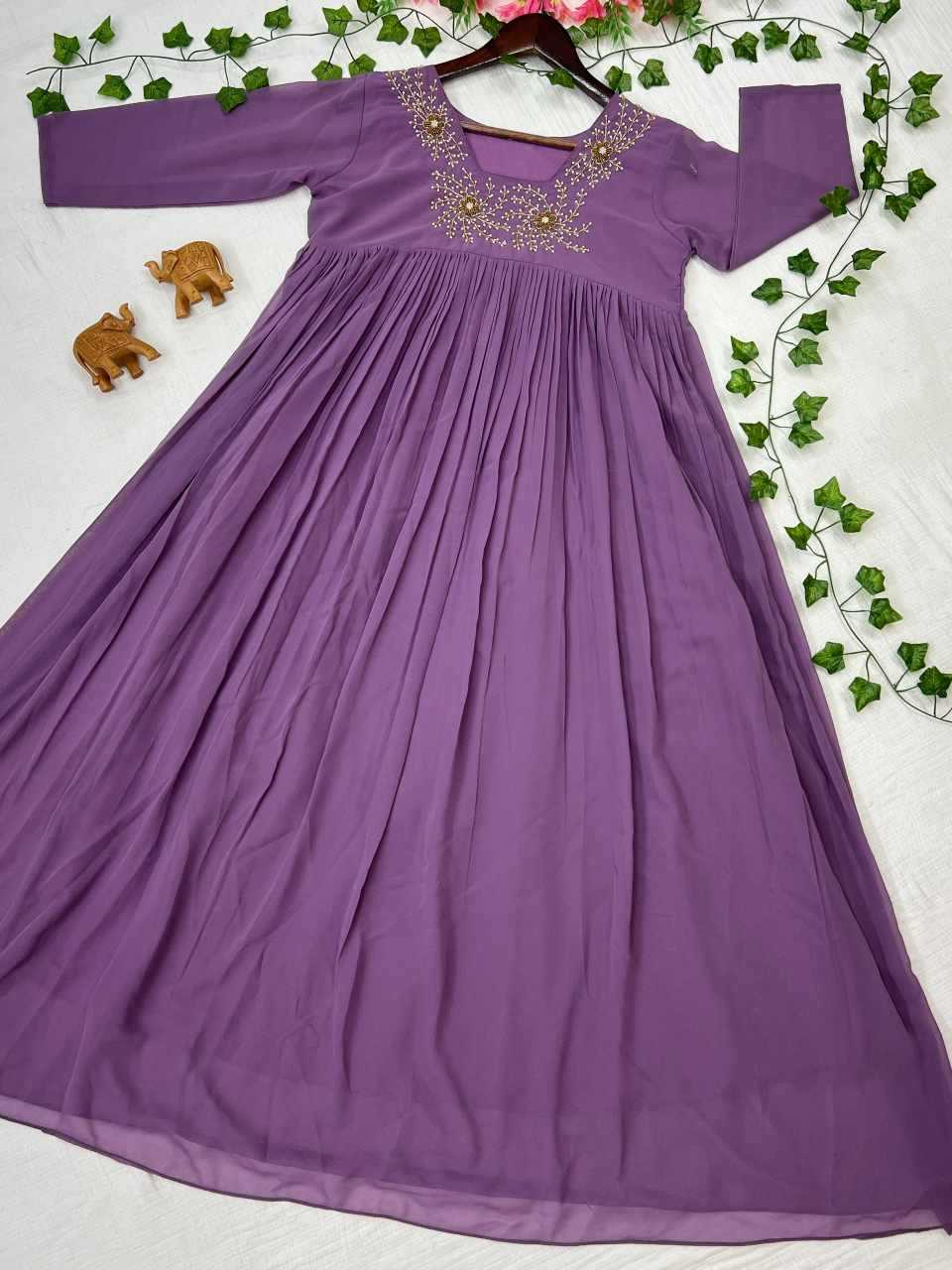 Faux Georgette Party Gown