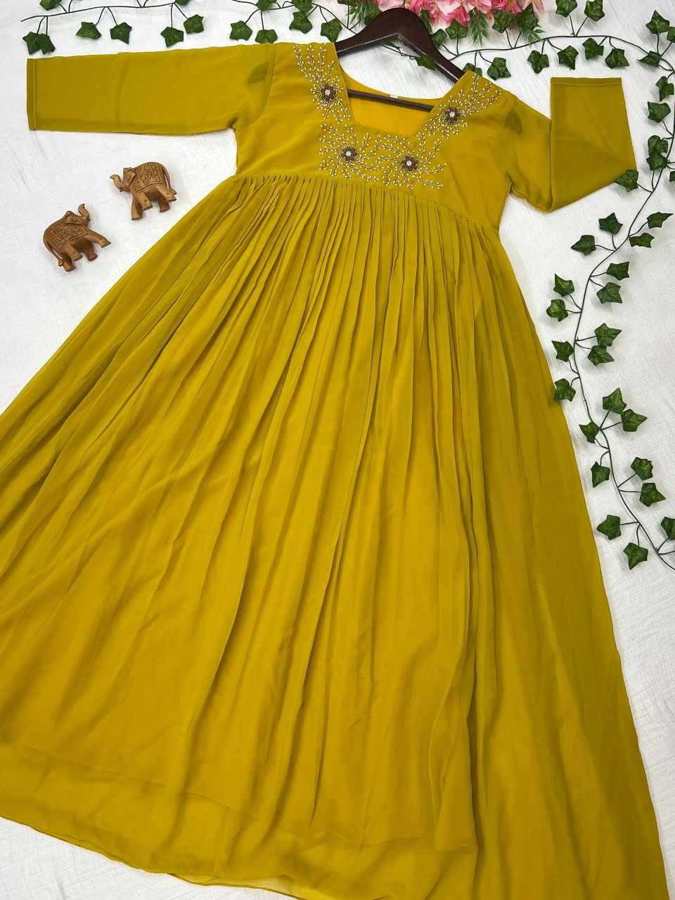 Faux Georgette Party Gown