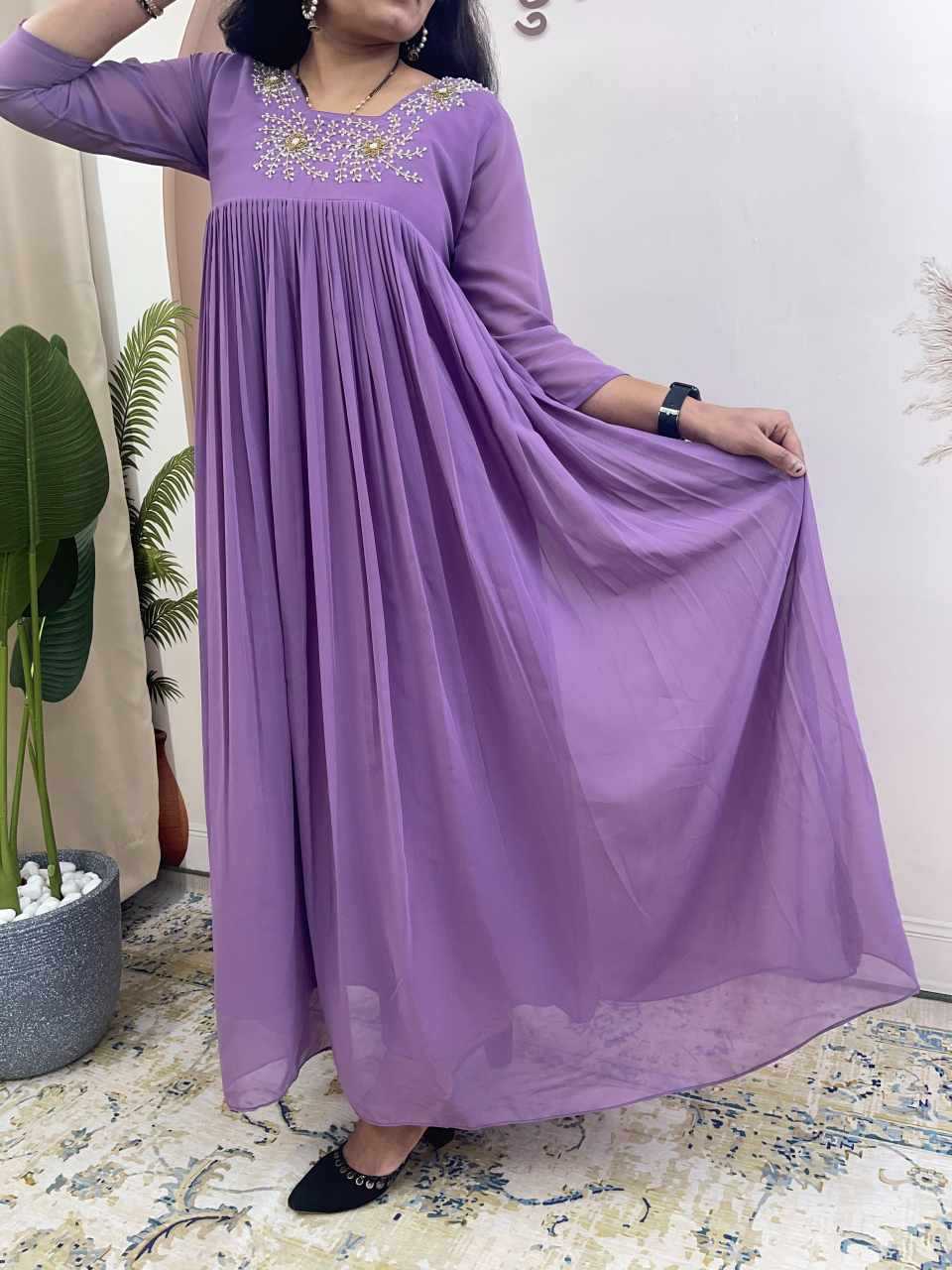 Faux Georgette Party Gown