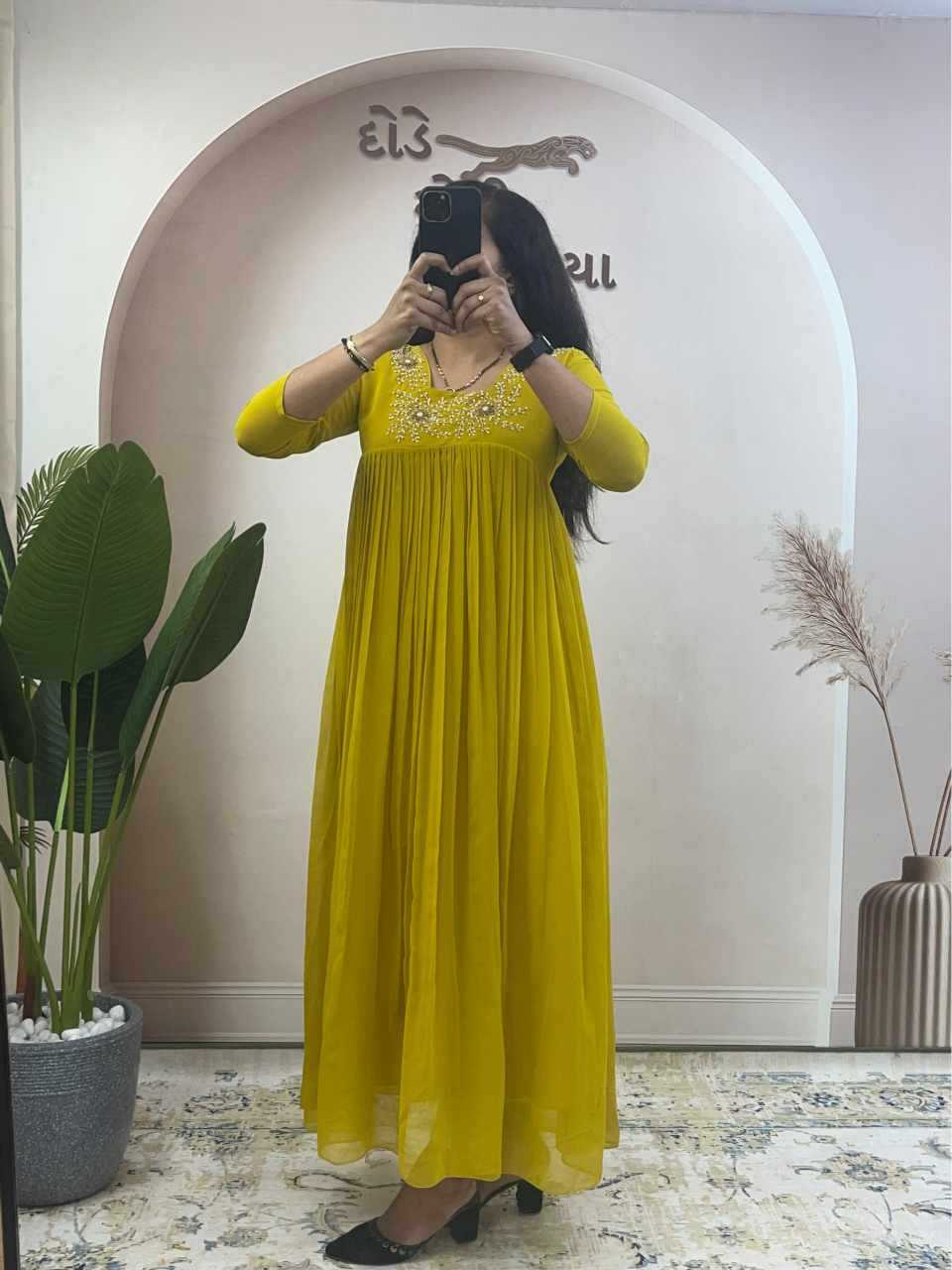 Faux Georgette Party Gown