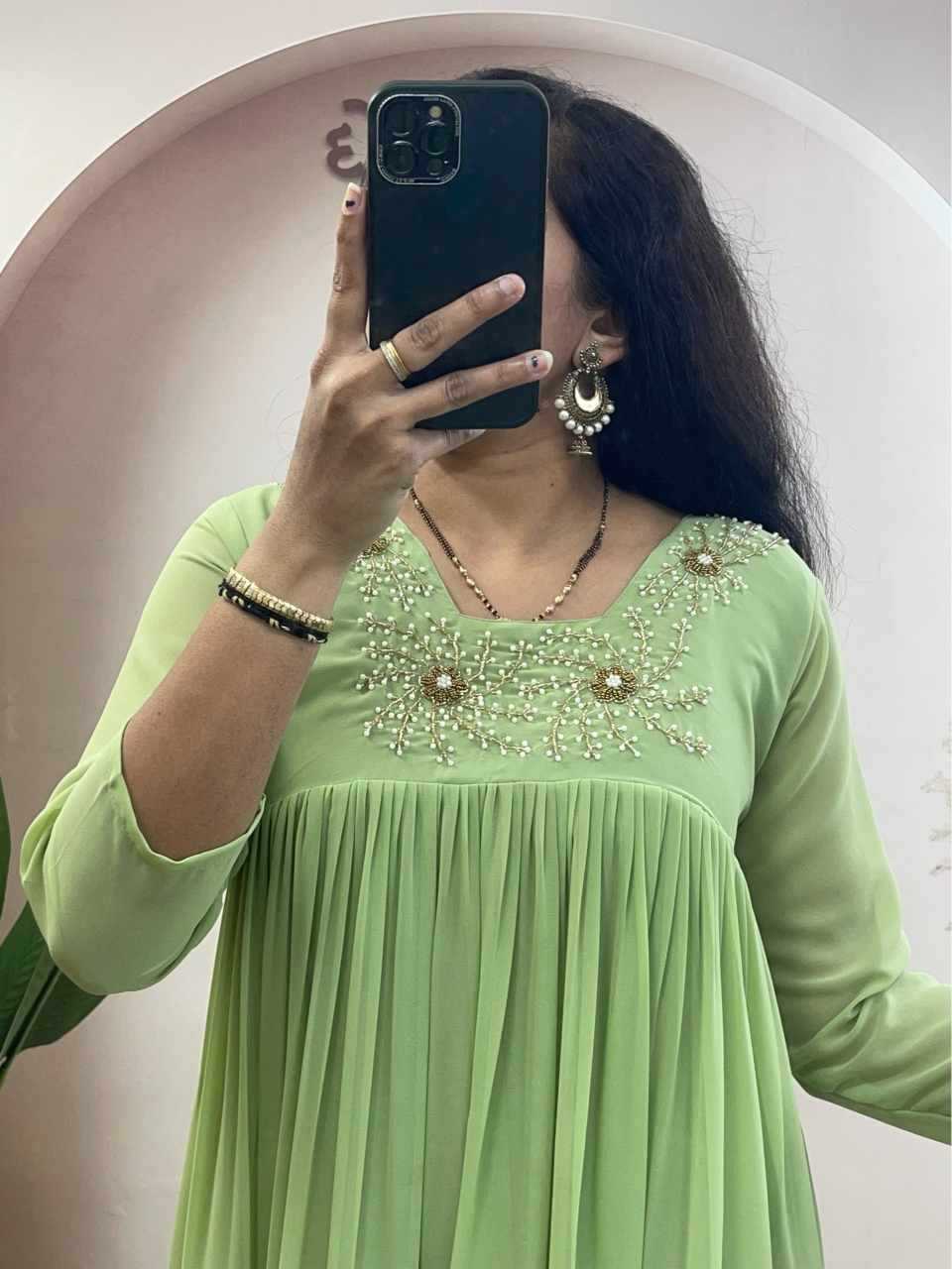 Faux Georgette Party Gown