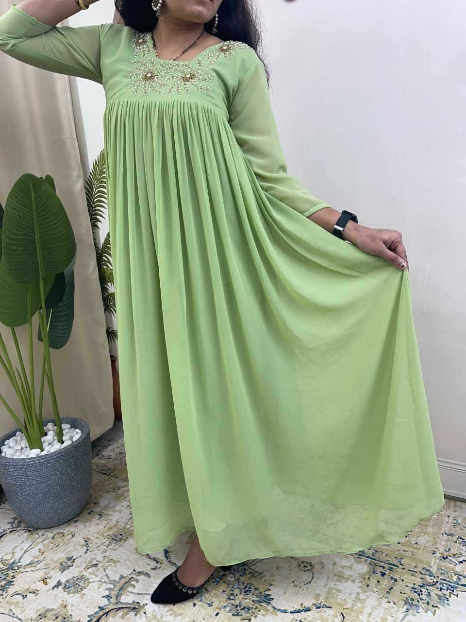 Faux Georgette Party Gown