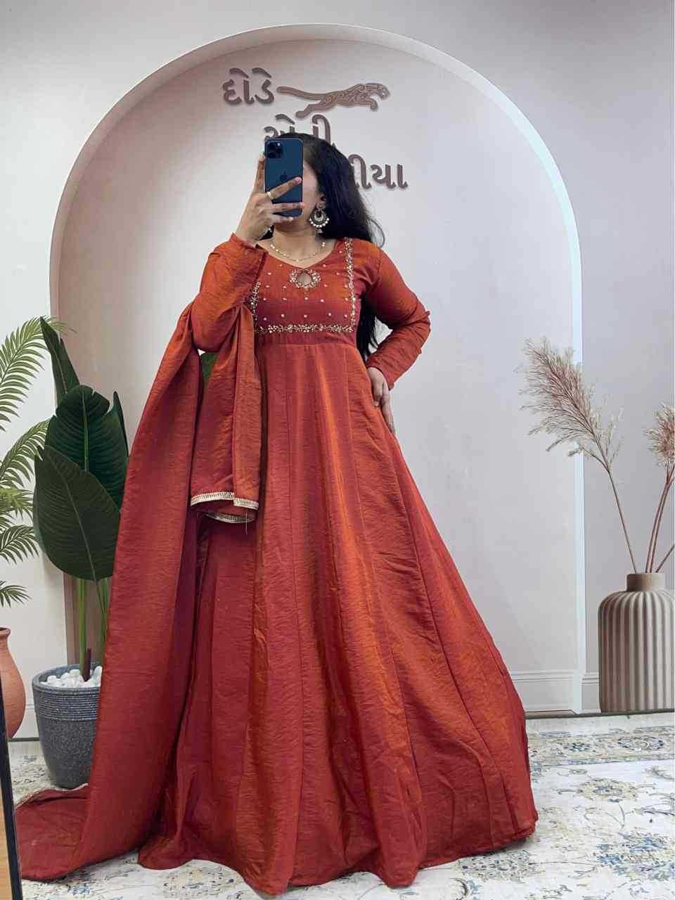 Vichitra Silk Party Gown