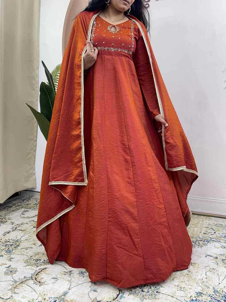 Vichitra Silk Party Gown
