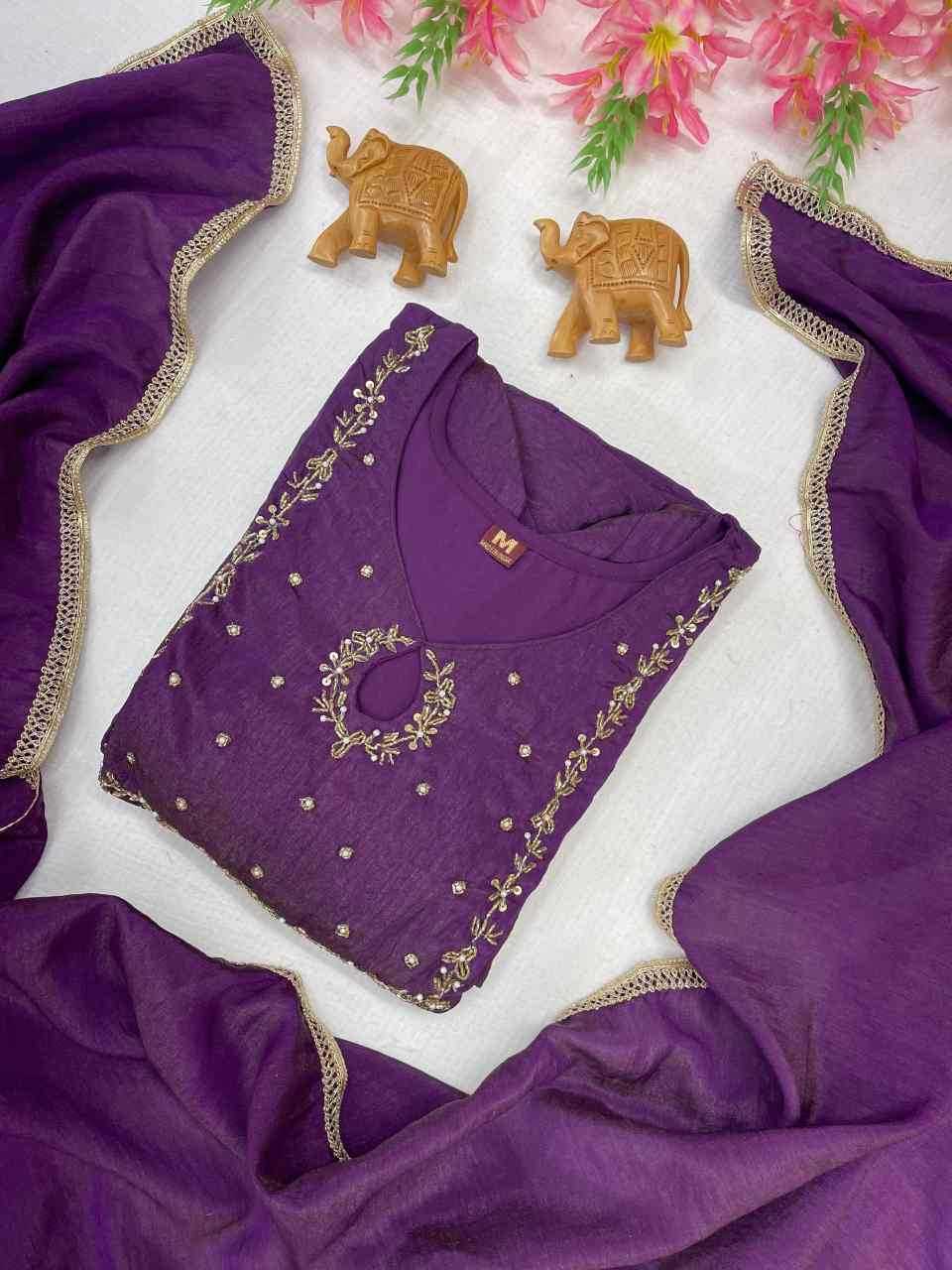 Vichitra Silk Party Gown