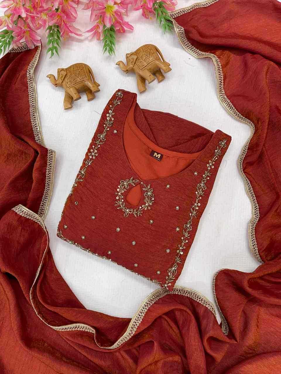 Vichitra Silk Party Gown