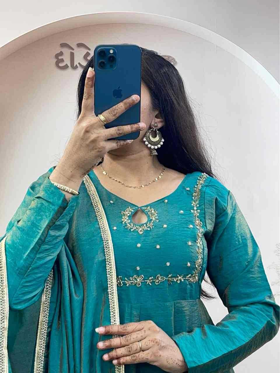 Vichitra Silk Party Gown