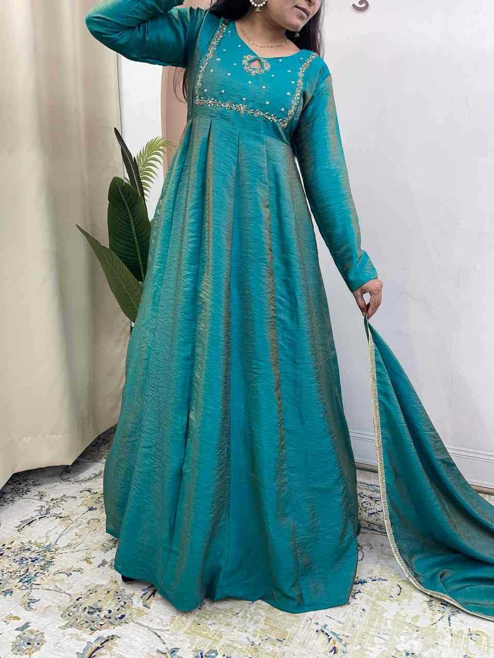 Vichitra Silk Party Gown