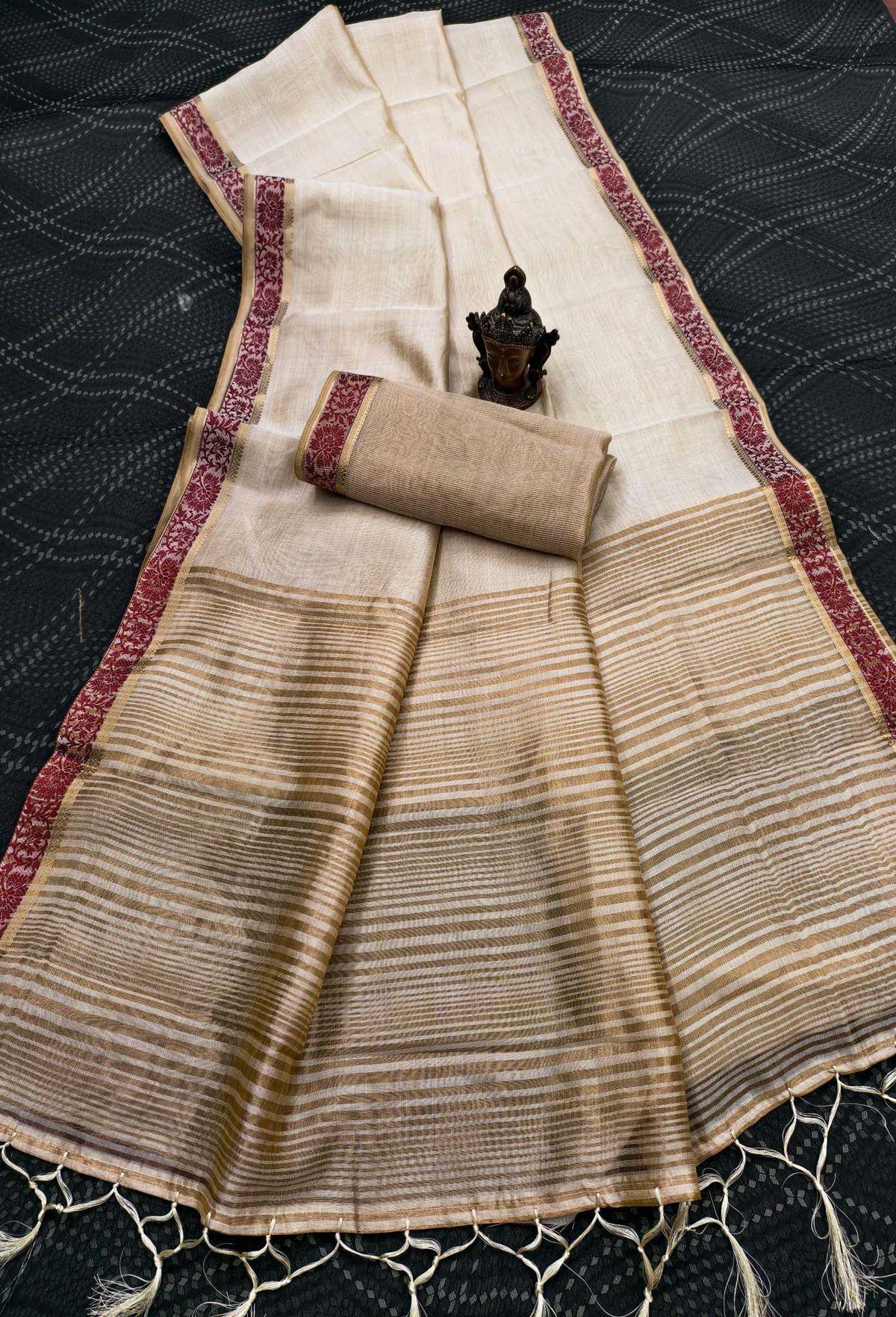 Amrita Tussar Silk Soft Saree in Teal