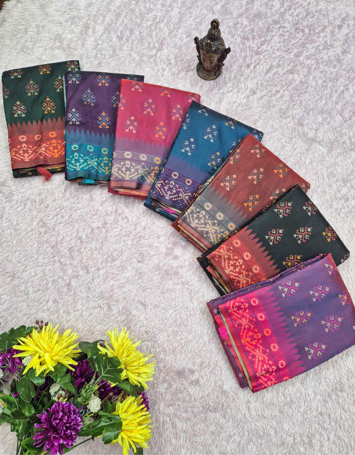 Ikkat Patola Banarasi Soft Silk Saree