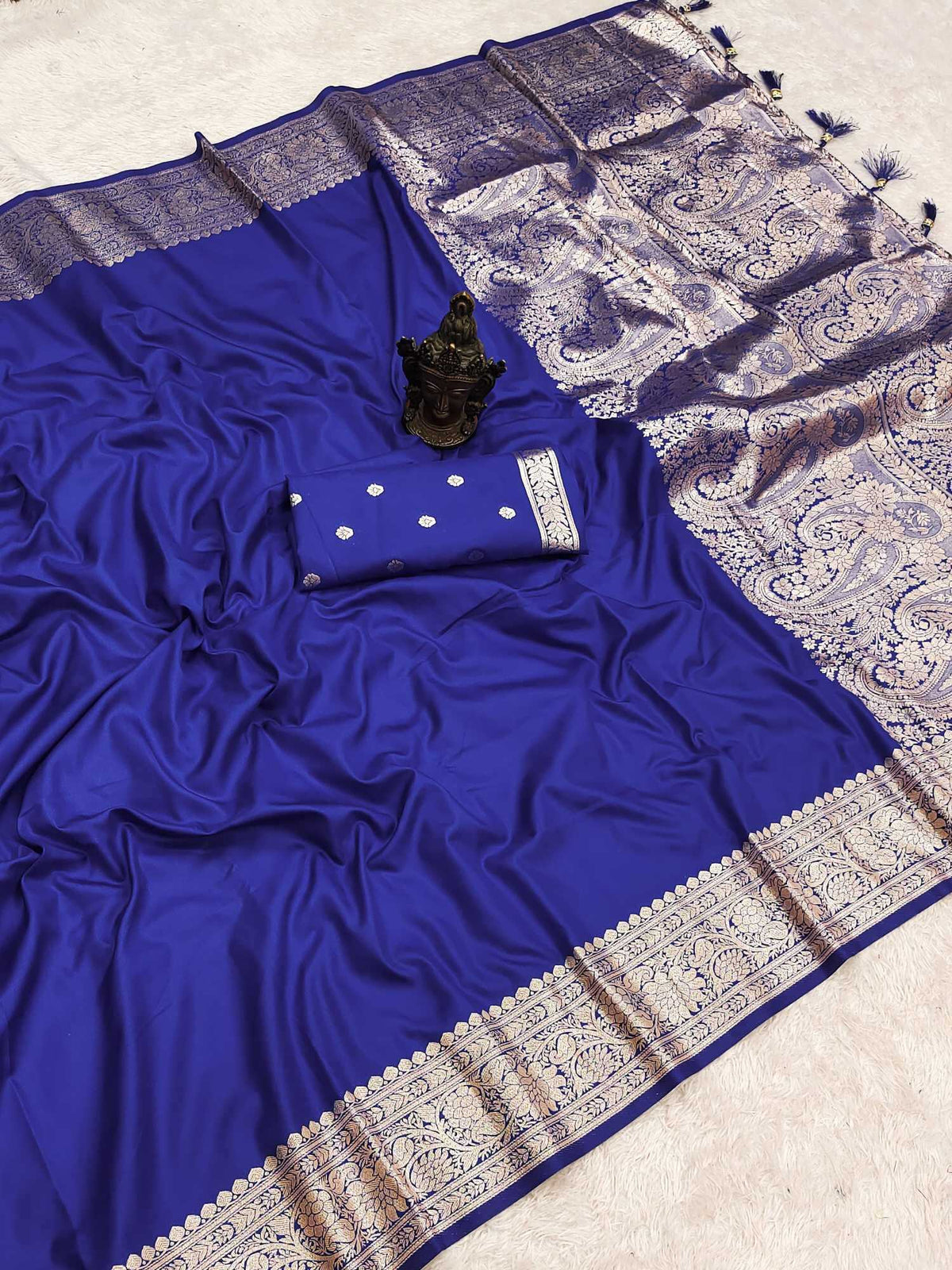 Banarasi Soft Silk Saree in Blue