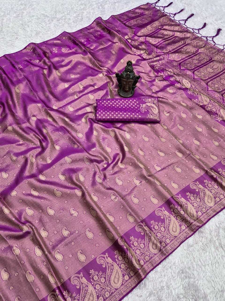Mango Satin Silk Soft Saree