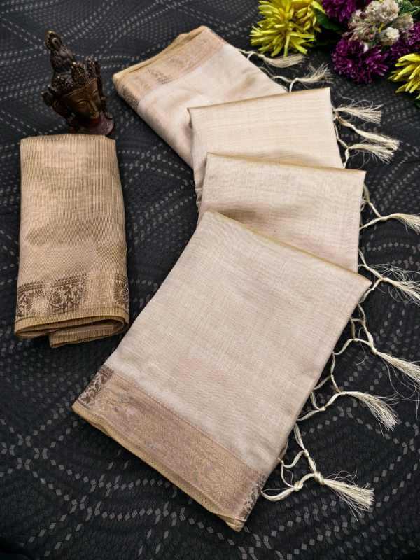 Tussar Silk Zari Border Saree