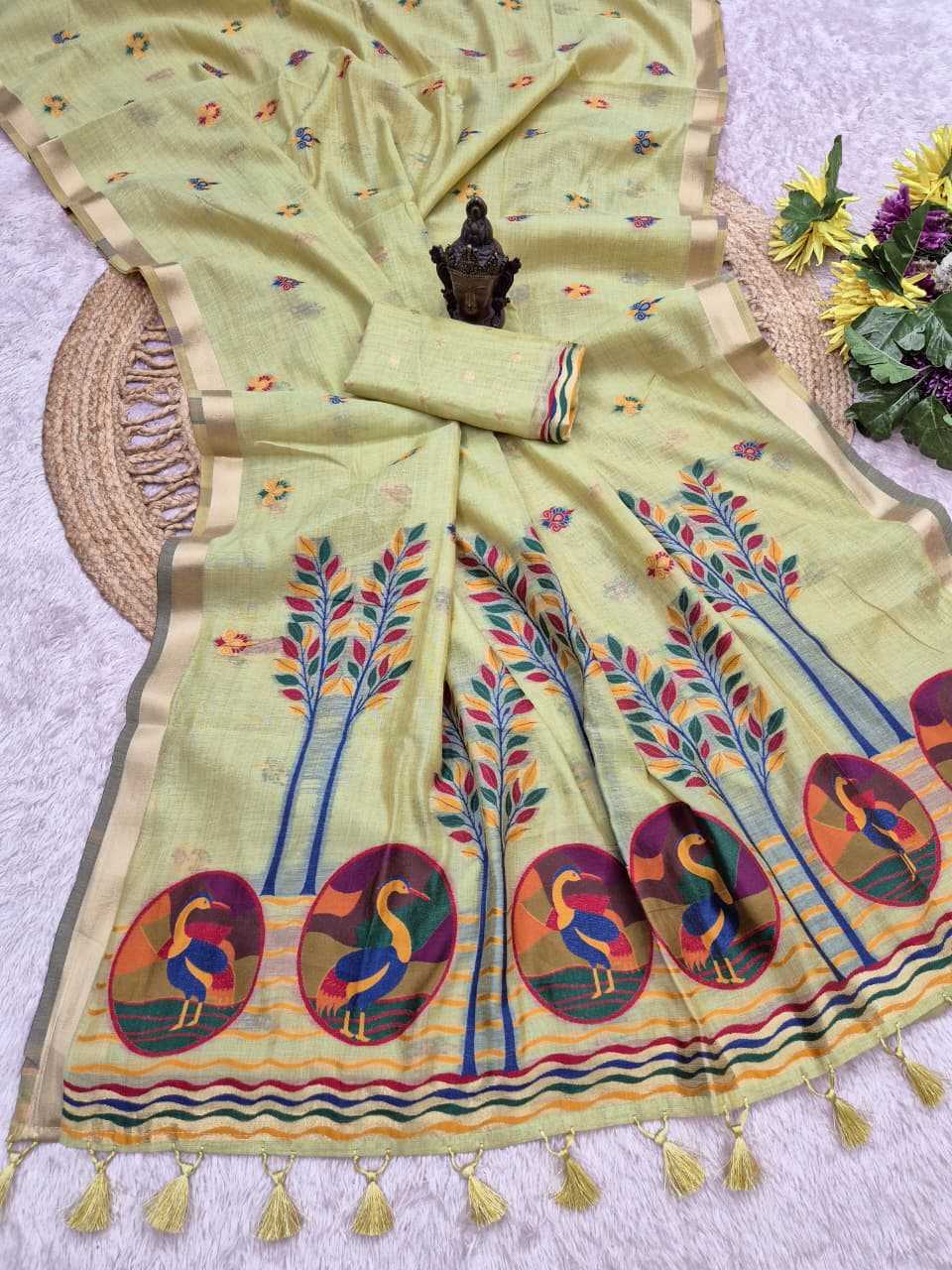 Cotton Designer Saree in Lavender
