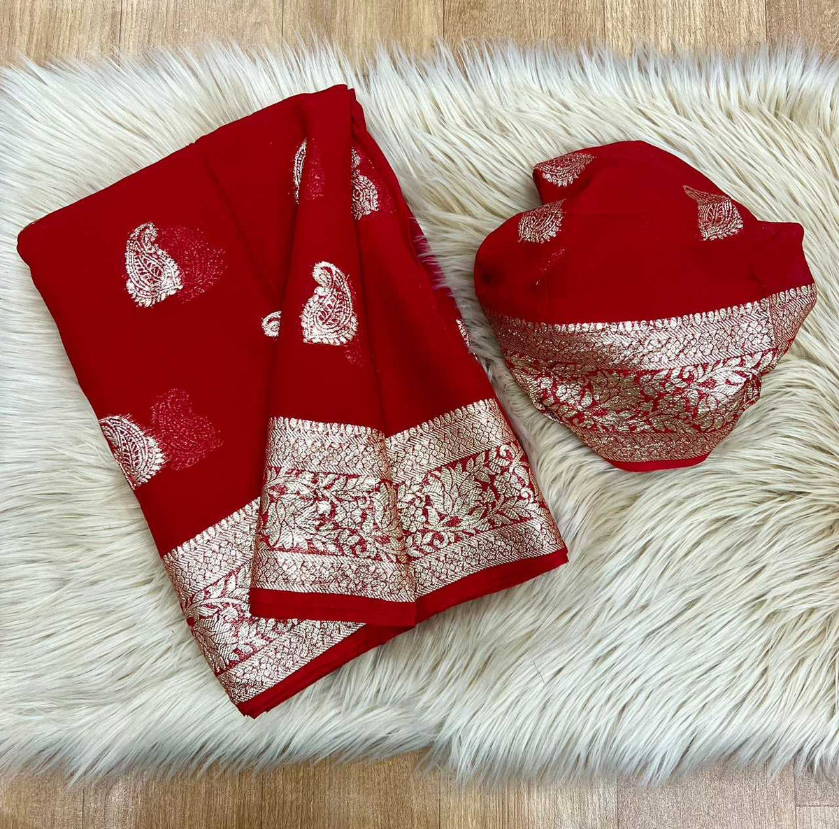 Pure Viscos Georgette Saree