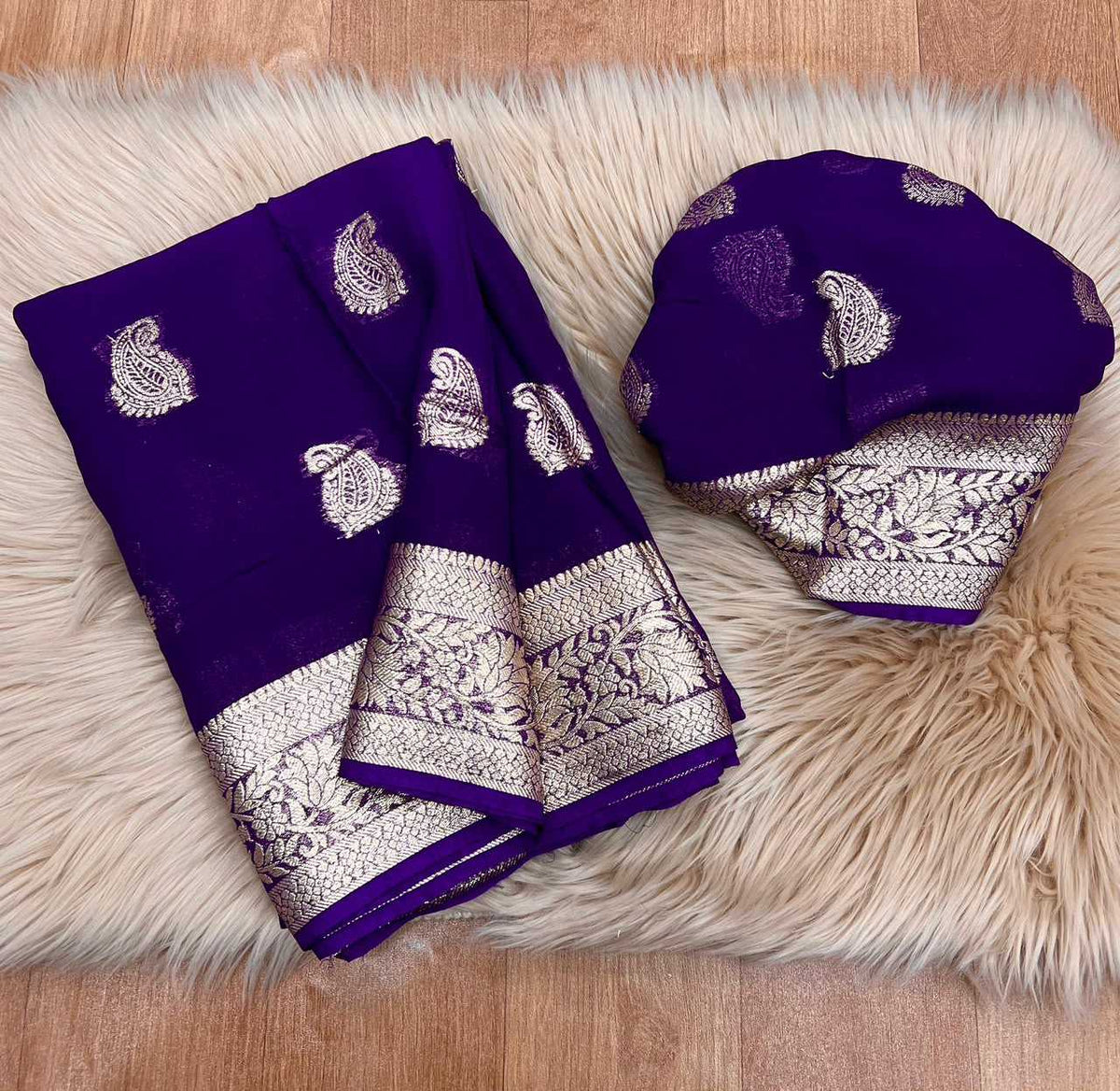 Pure Viscos Georgette Saree