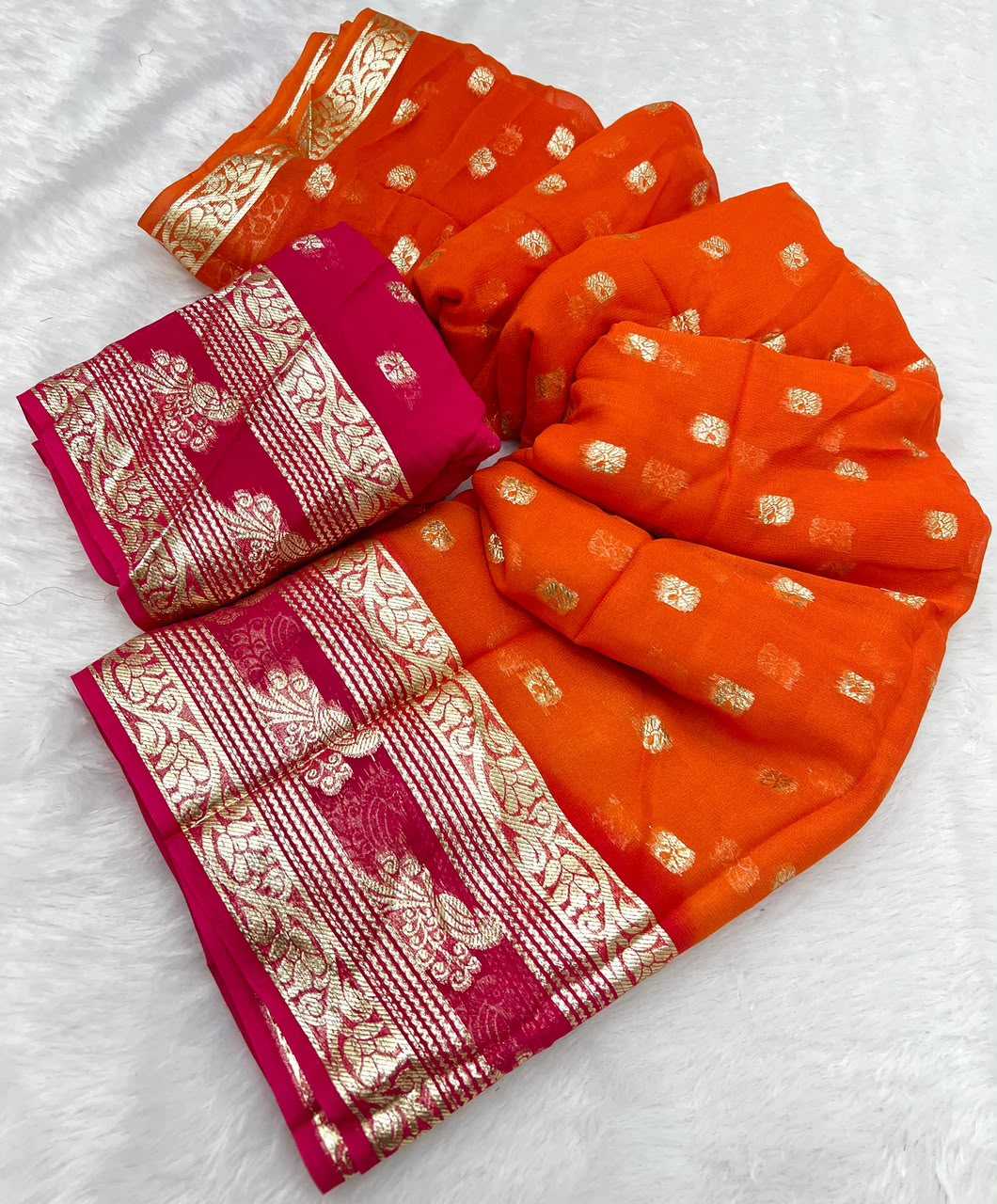 Amaira Premium Georgette Designer Saree in Red