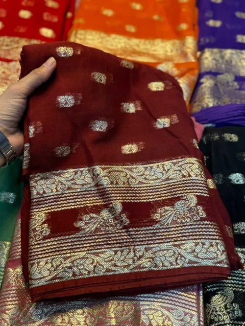Amaira Premium Georgette Designer Saree in Red