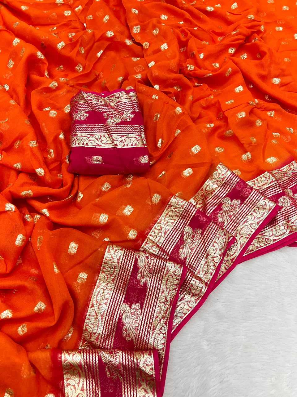 Amaira Premium Georgette Designer Saree in Red