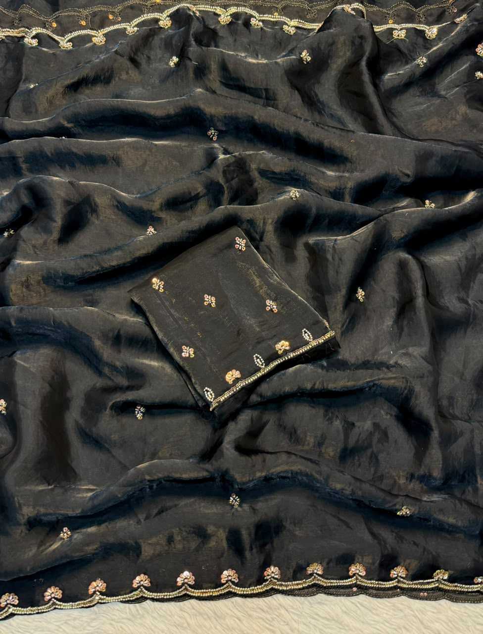 Avani Space Silk Soft Saree in Black