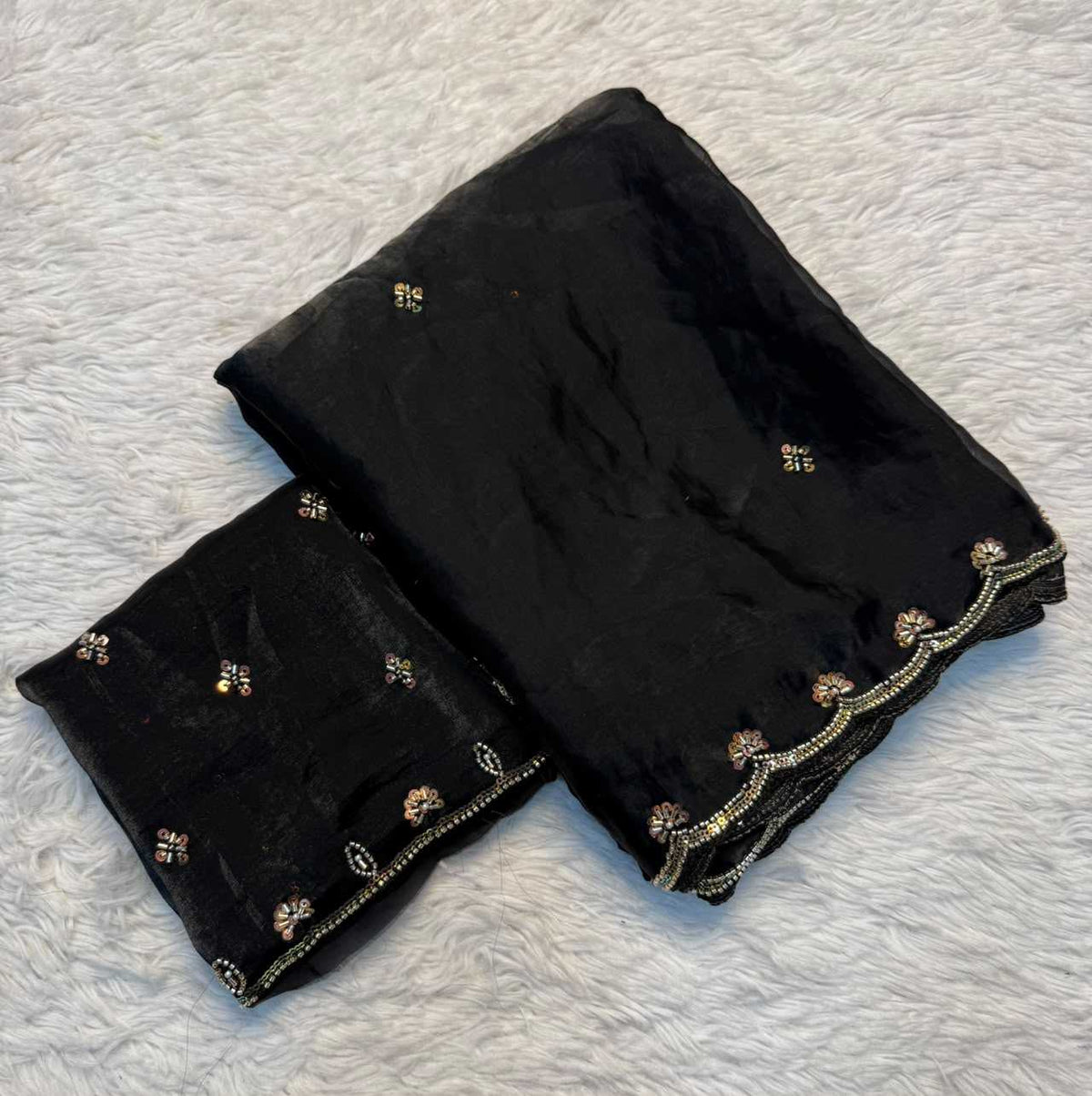 Avani Space Silk Soft Saree in Black