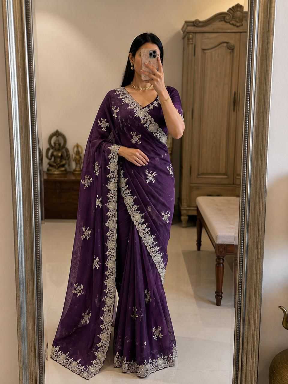Chaitra Crush Silk Party Wear Saree