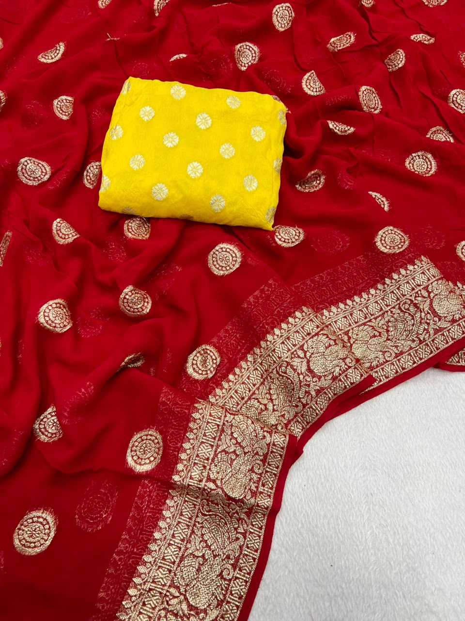 Pure Viscos Georgette Saree