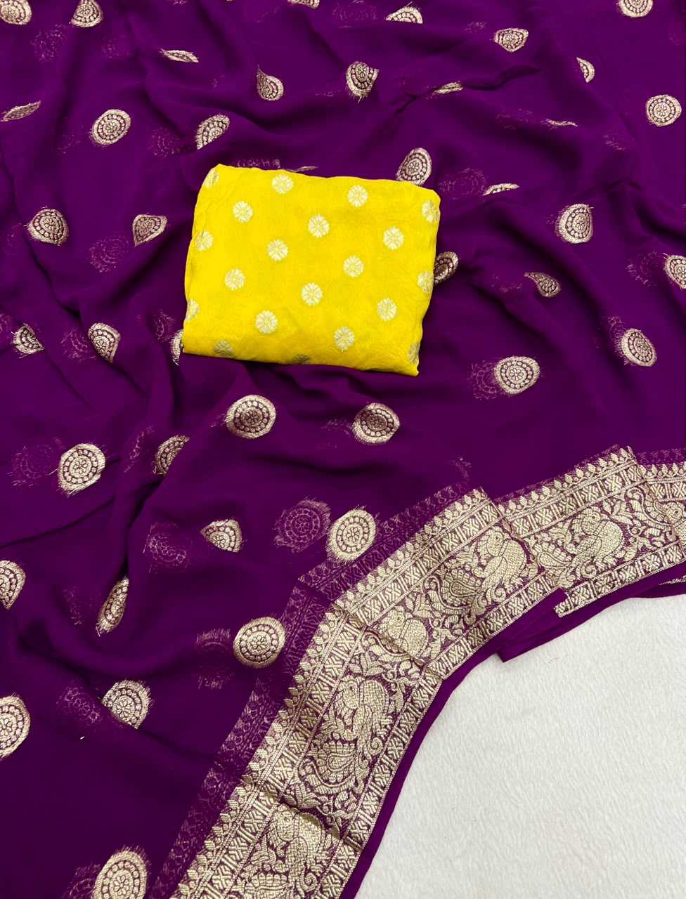 Pure Viscos Georgette Saree